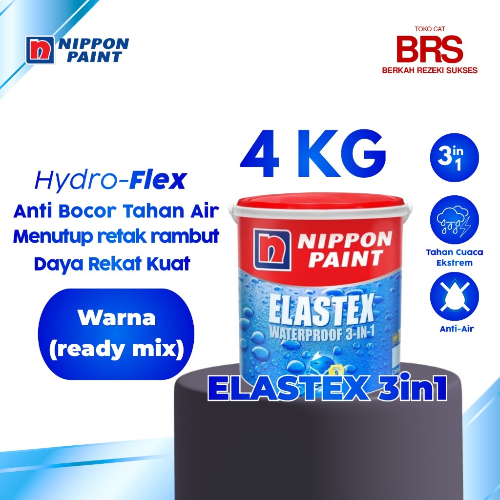 NIPPON PAINT ELASTEX CAT TEMBOK EXTERIOR 4KG (READY WARNA MIX)