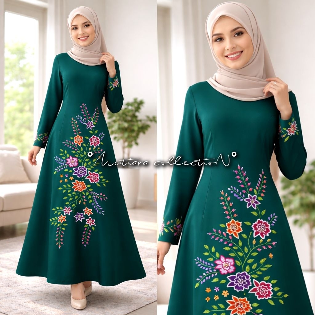 GAMIS WANITA SULAM BUNGA PENITI