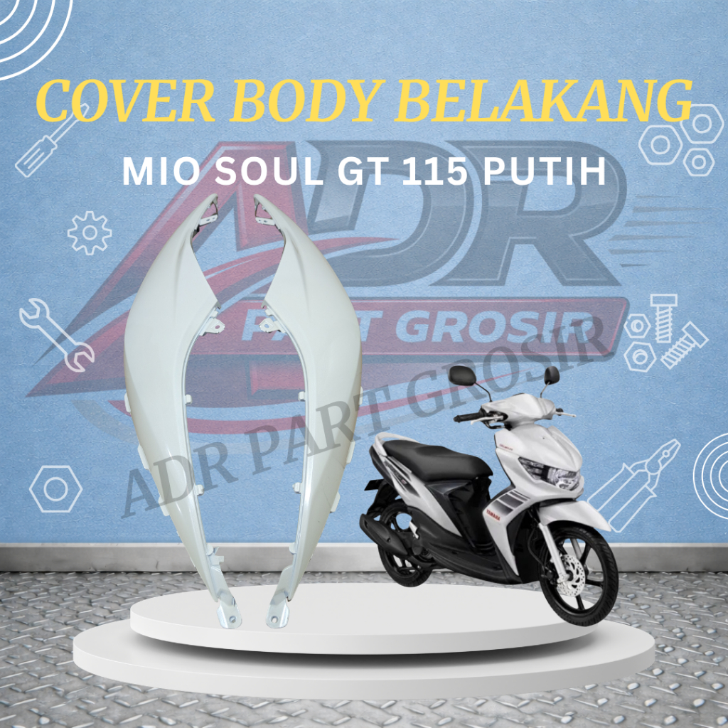 Cover Body Belakang Yamaha Mio Soul GT 115 Bodi Samping Mio Soul GT PUTIH Tenshi
