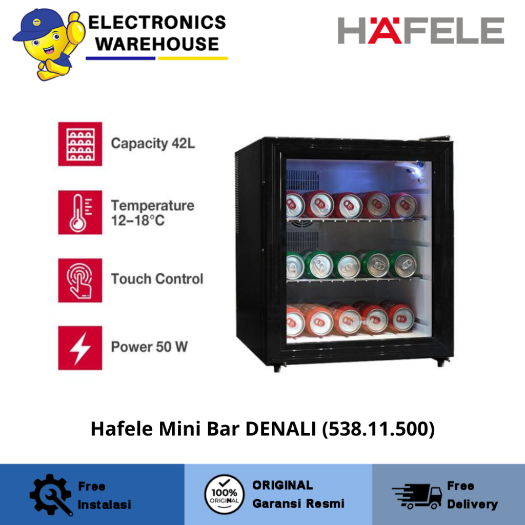 Hafele Denali Mini Bar - Showcase Kulkas Mini Model Thermal Fridge