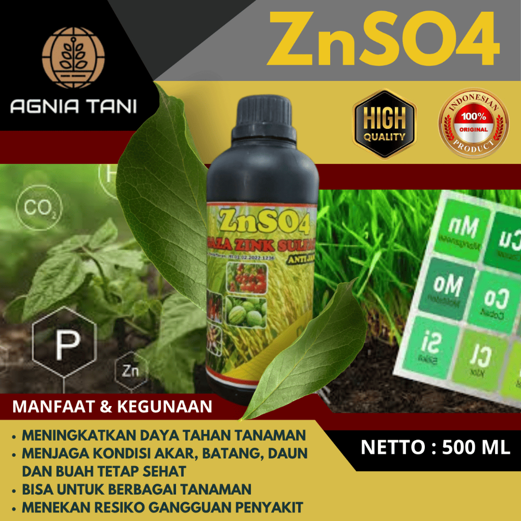 ZNSO4 GAZA Cair 500 ml - Pupuk Unsur Hara Mikro Zn B Ca Lengkap
