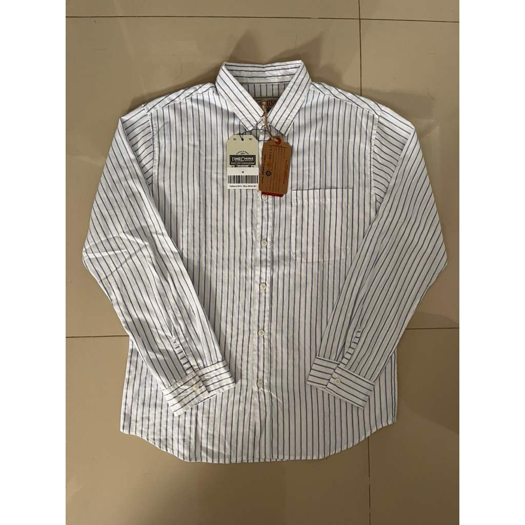 Timechine Co. Stripe Shirt White Blue Oakland Shirt
