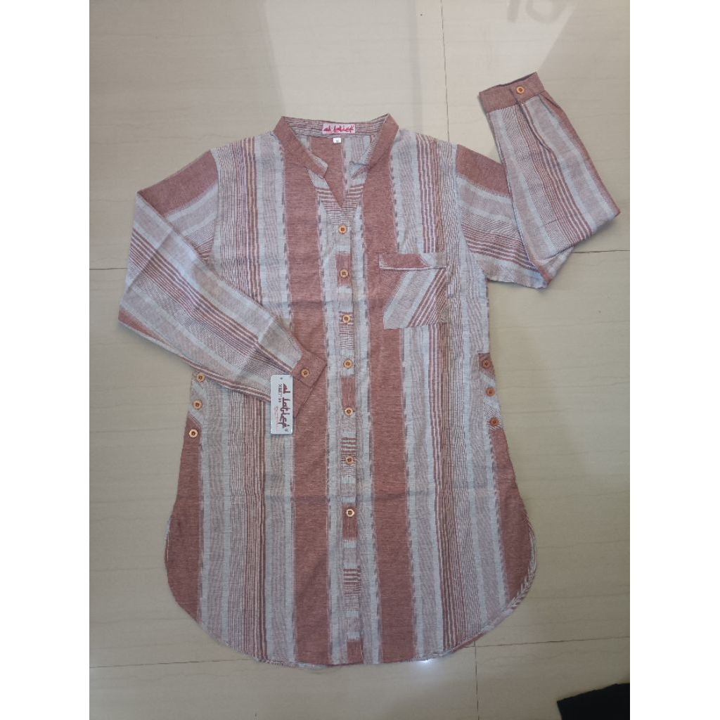 TUNIK CANTIK MOTIF SALUR BAHAN KATUN