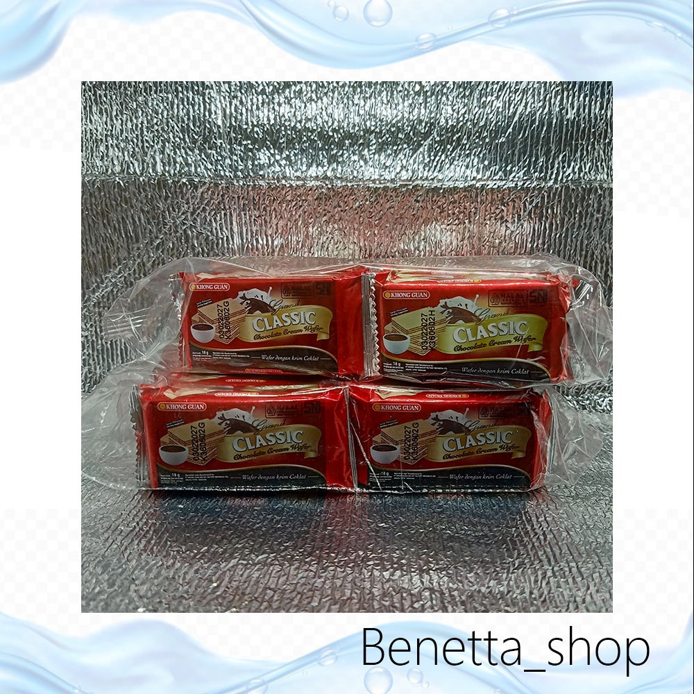 Wafer Coklat Classic Khong Guan Renceng 18g isi 10