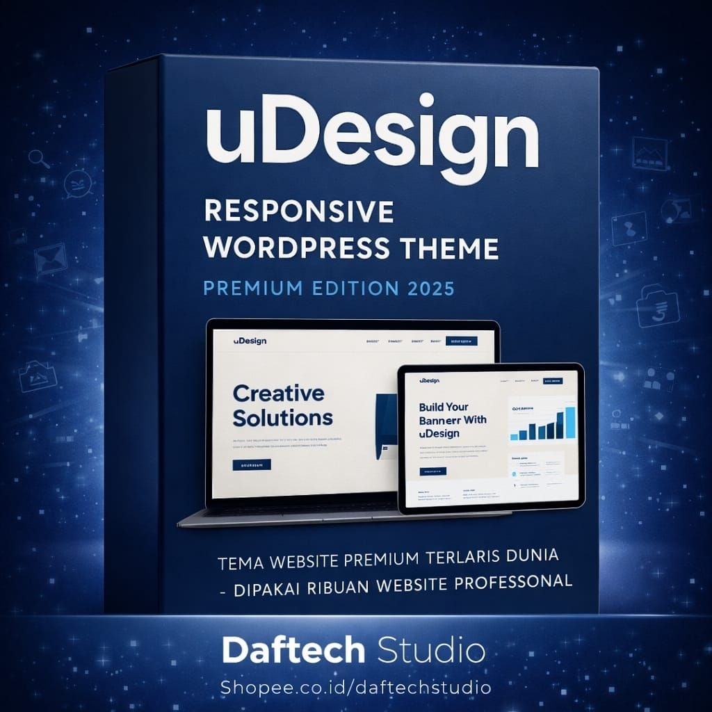 uDesign Responsive WordPress Theme – Tema Website Premium Terlaris 2025 untuk Bisnis & Toko Online