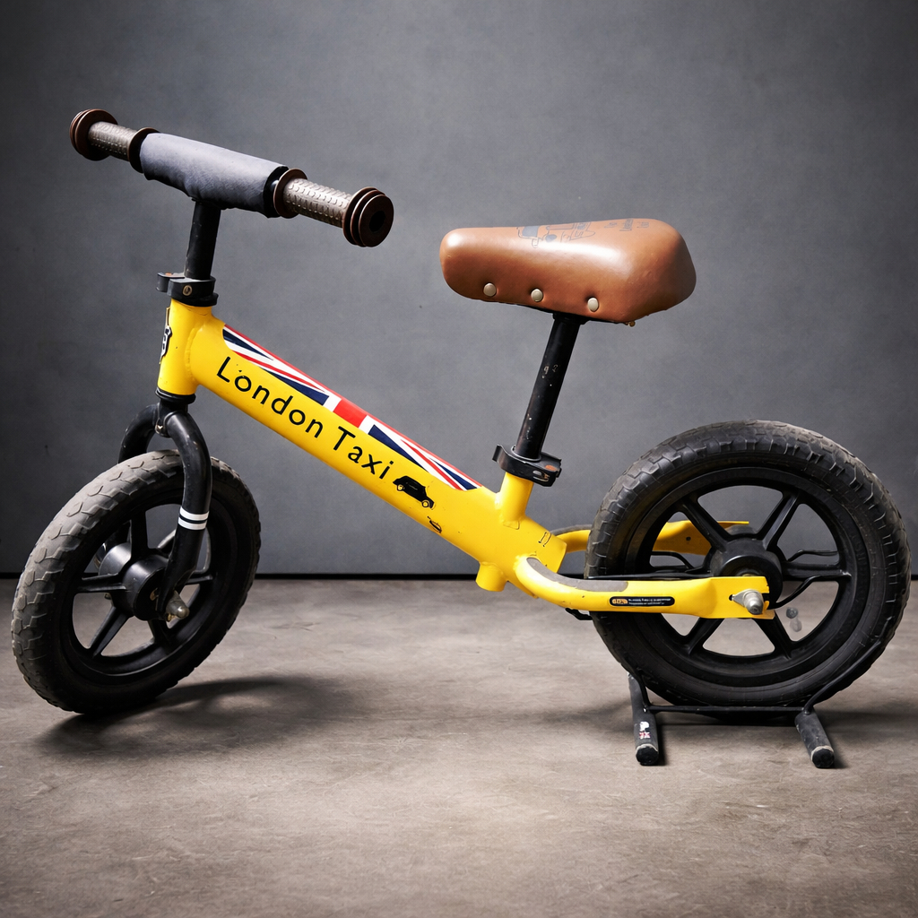 Sepeda Balance Bike Anak London Taxi Kuning – Tanpa Pedal / Push Bike Anak (bekas like new)