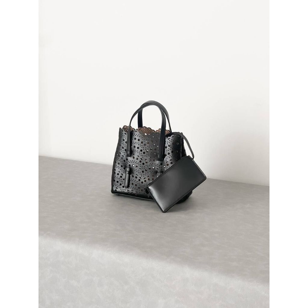 Alaia Vienne Wave Lux Calfskin Bag Mina 20 Black