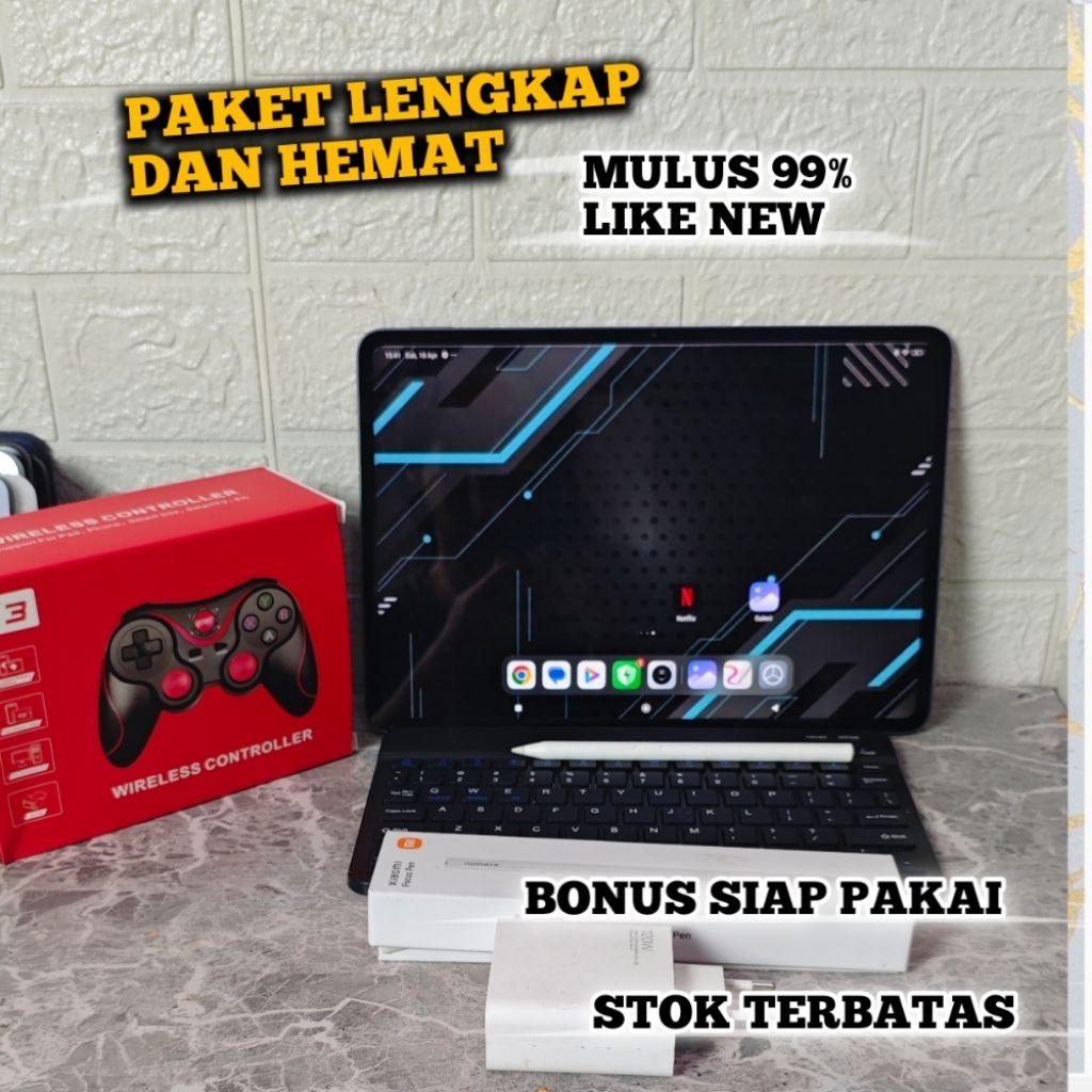 Mi Pad 6S Pro 8 256 Second Like New dan Mi Pad 6 Mulus Bonus Keyboard Pen Ori Joystick Tablet Gaming