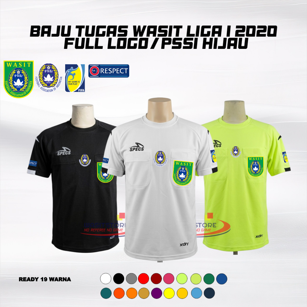 BAJU WASIT LIGA 1 2020/ 2021 ( DADA PSSI - SAKU WASIT PSSI HIJAU - LENGAN FAIRPLAY & RESPECT )
