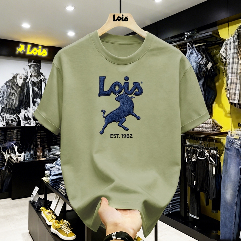 100% Original LOIS Kaos Pria Wanita High Quality Cotton Sablon Grafis Premium Streetwear Elegan Over