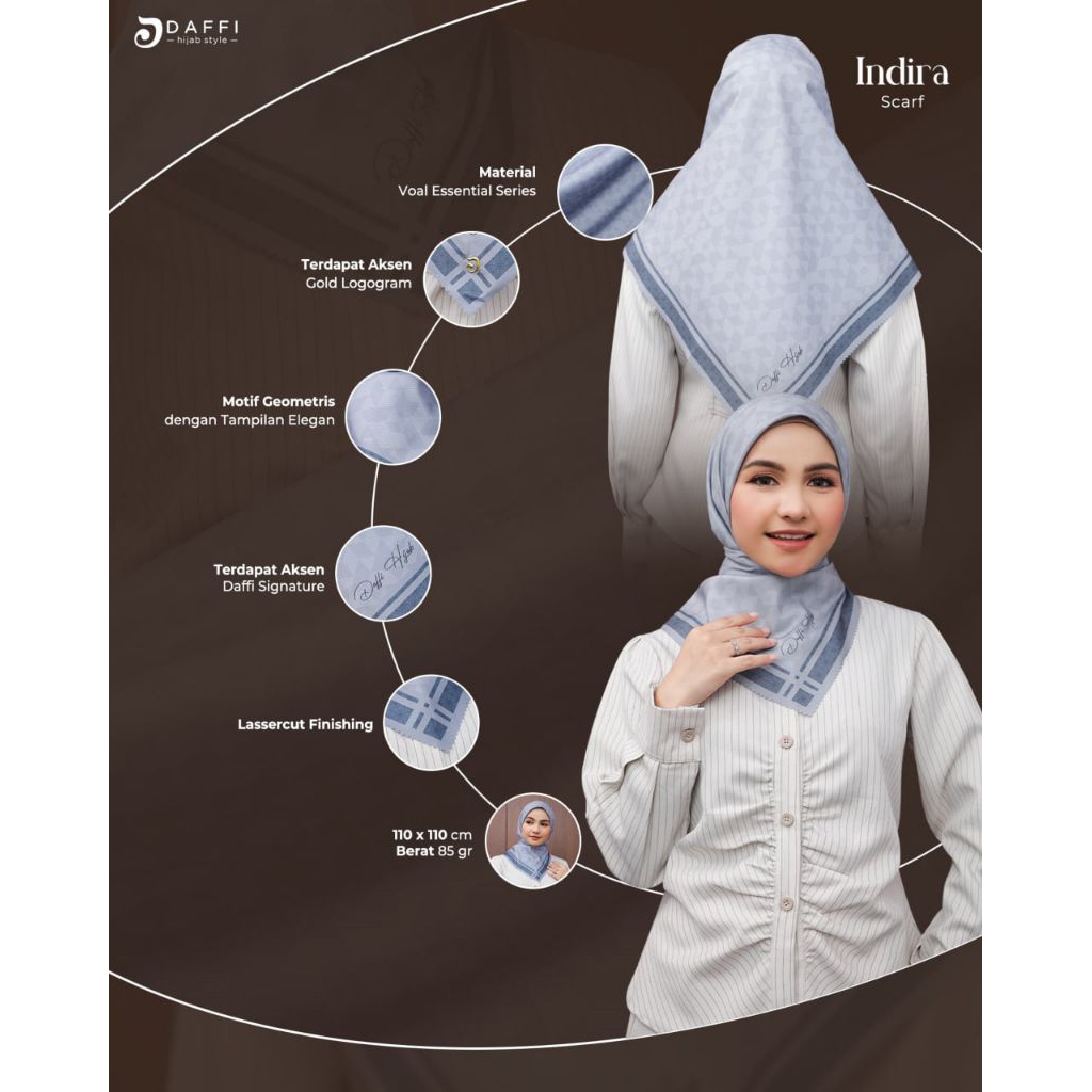 Hijab Daffi Indira Scarf Series hijab segiempat ORI Daffi