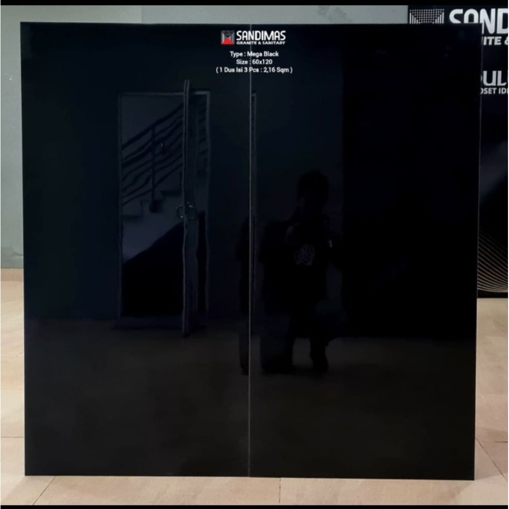 Granit sandimas megablack 120x60 @3pcs - 2.16m² glossy grade A
