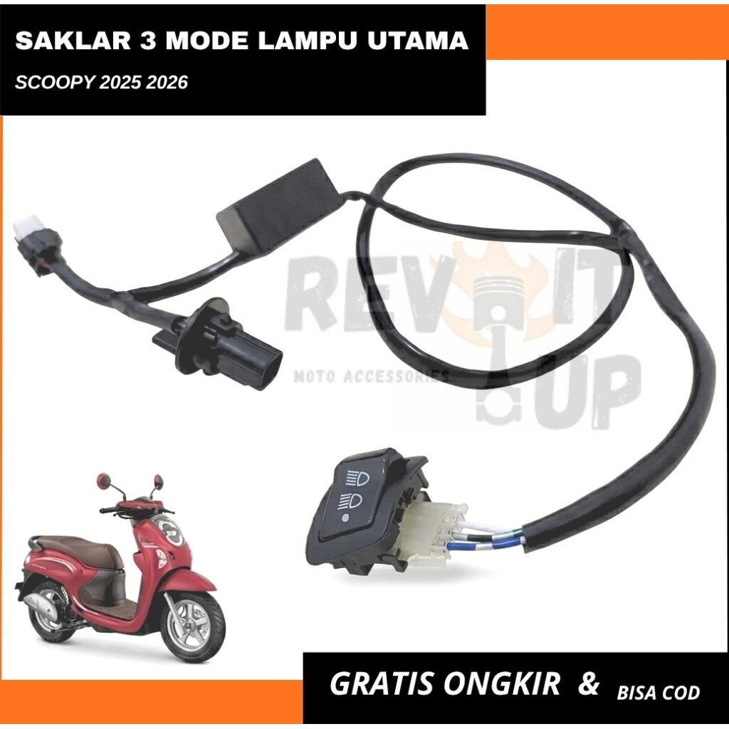 Saklar Lampu Utama 3 Mode Scoopy New 2025 2026 Plug N Play