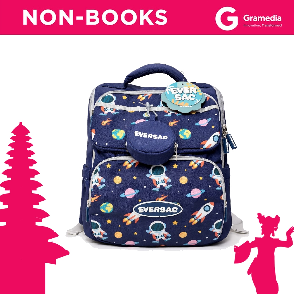 Gramedia Bali - EVERSAC BACKPACK KINDER DO SPACE NAVY / Tas Sekolah Backpack Anak