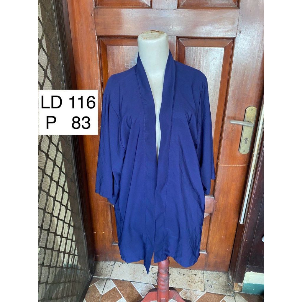 Outer Wanita Biru Dongker Jumbo Oversize Luaran