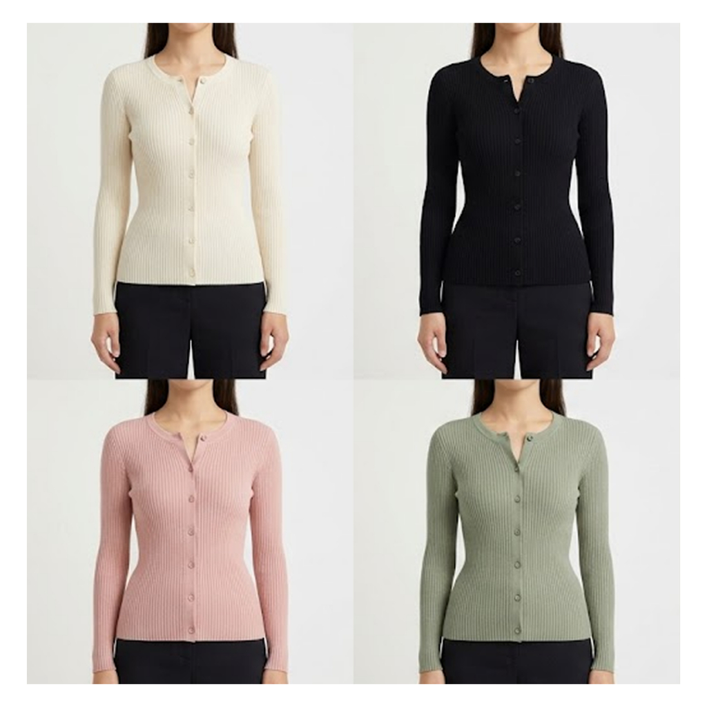 Lookbee Contour Fit Knit Cardigan Top