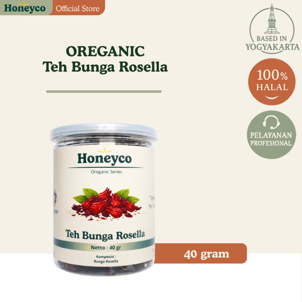 OREGANIC - Teh Bunga Rosela Kering - Bunga Rosella Merah Kering - Rosella