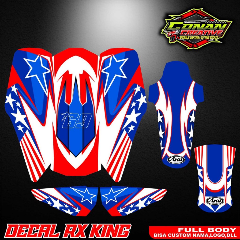 STICKER MOTOR DECAL RX KING FULL BODY MOTIF ARAI AIRBRUSH