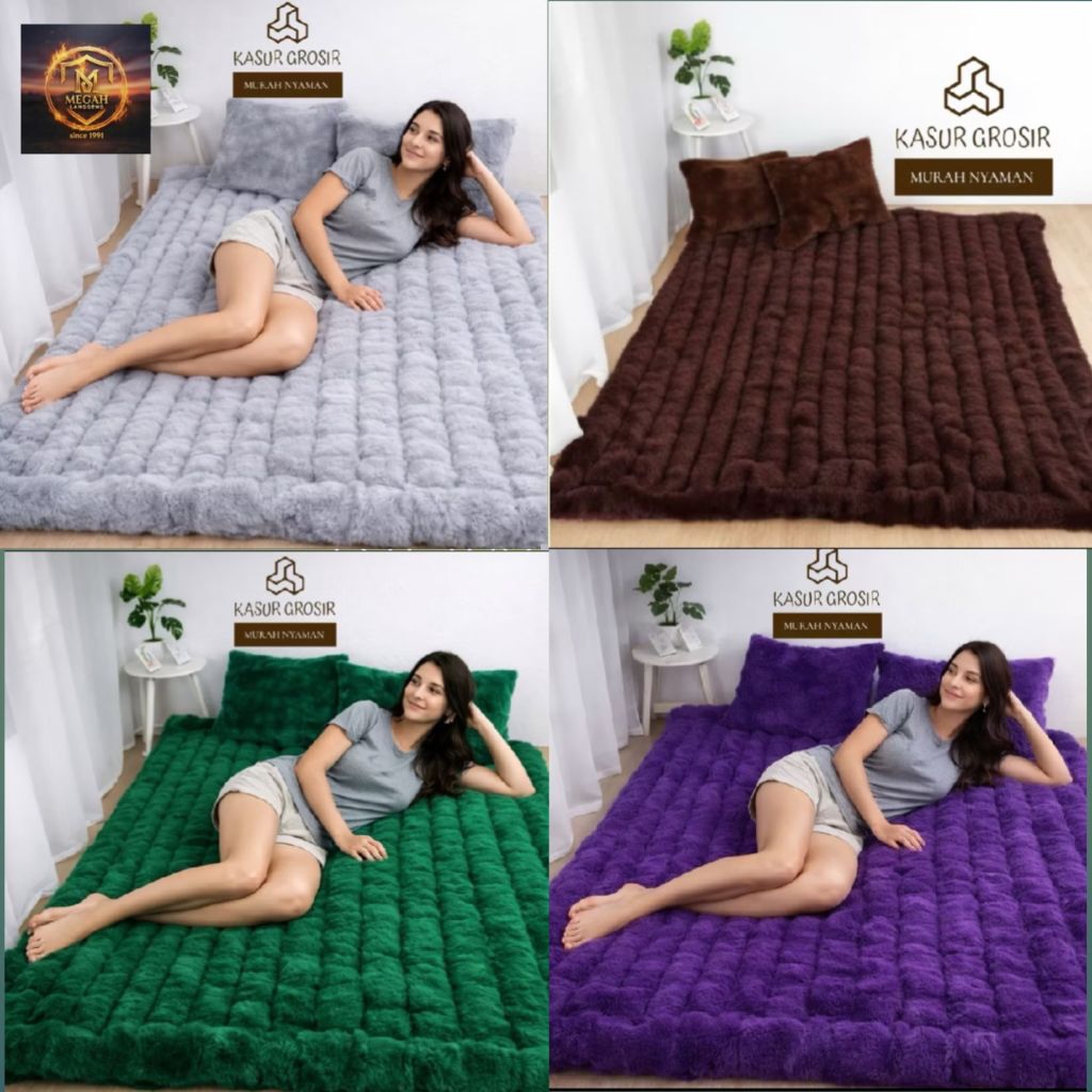 Kasur gender bulu rasfur free 2 bantal/kasur lantai bulu tebal empuk/kasur bulu rasfur berkualitas