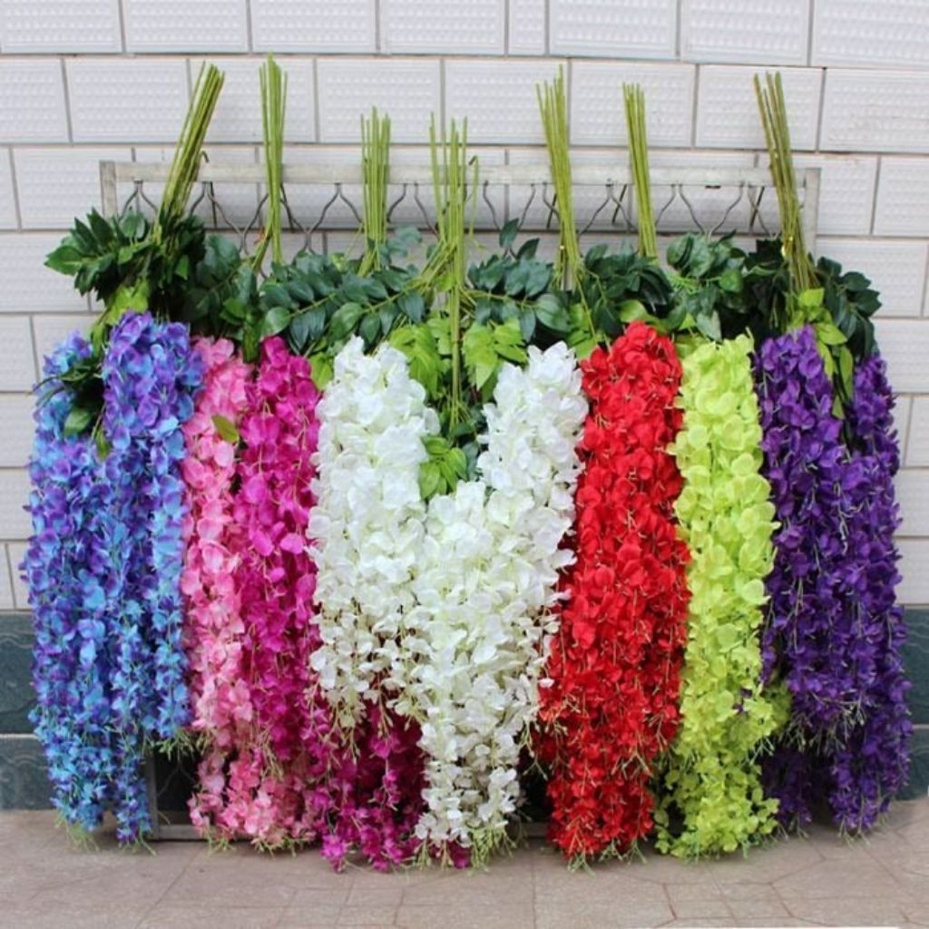 bunga wisteria tanaman bunga plastik hiasan dekorasi backdrop dekorsi rumah dekorasi taman