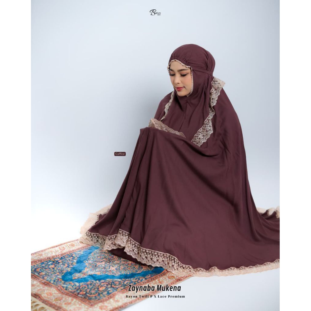 MUKENA ZAYNABA BY BELVA FASHION, MUKENA RAYON TWILL PREMIUM, MUKENA POTONGAN RAYON TWILL PREMIUM