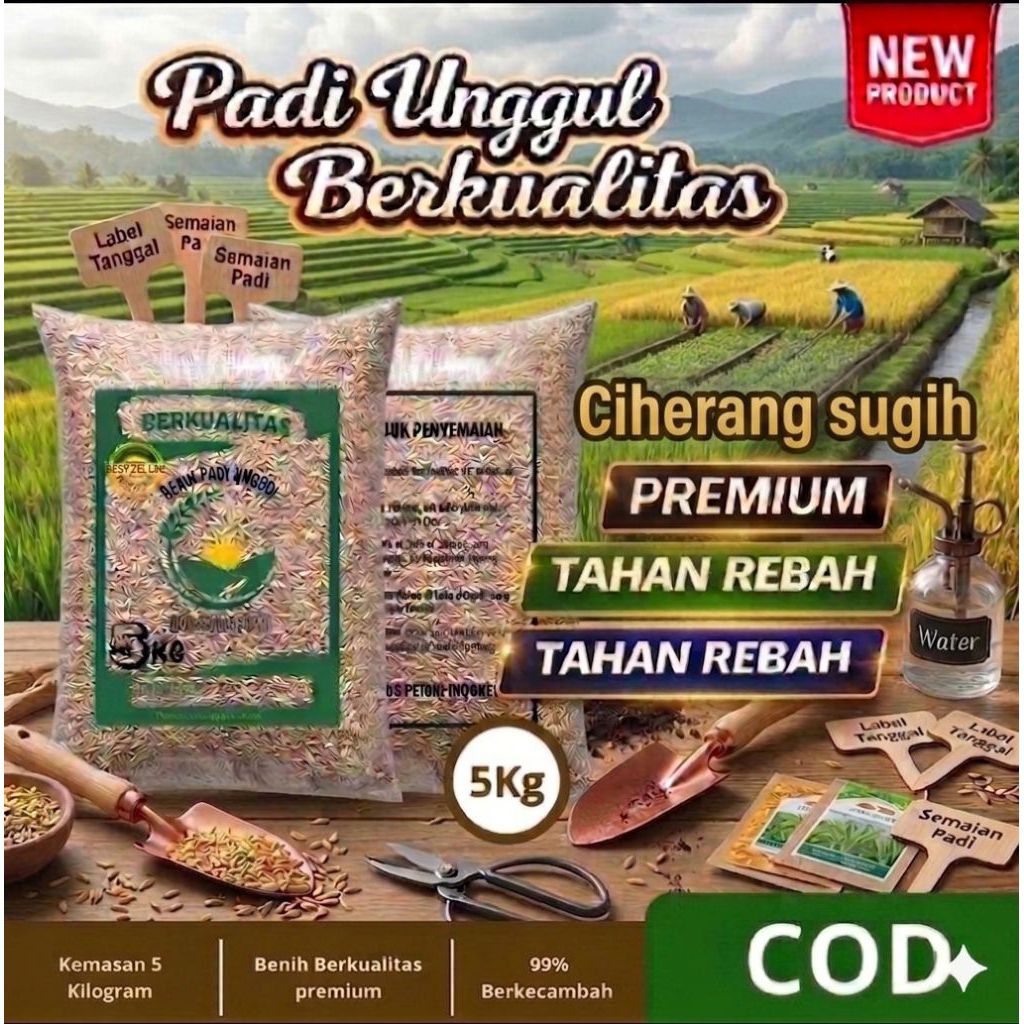 Bibit padi benih padi Ciherang sugih premium krmasan 5kg