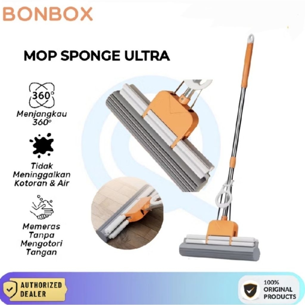 Pel lantai busa tarik/alat pel lantai busa sodok tarik bon box