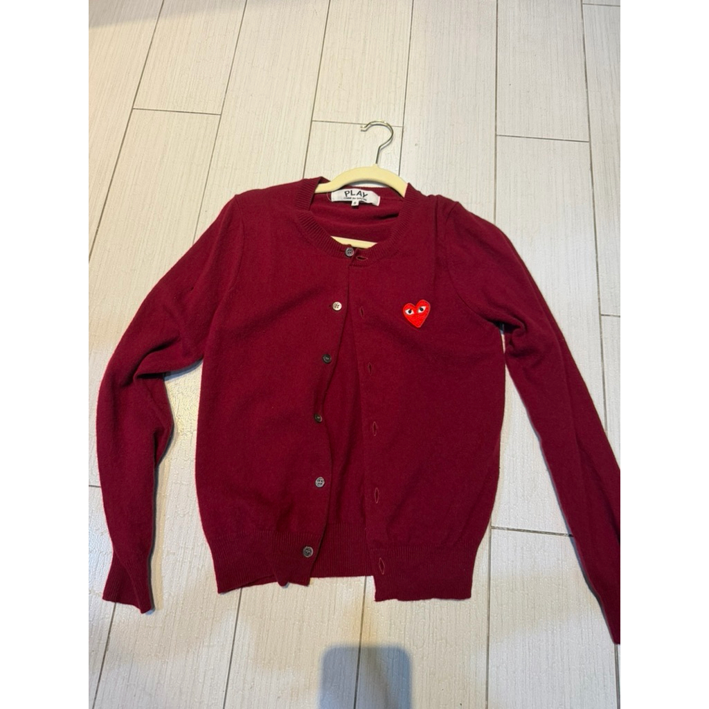 like new cdg play cashmere wool cardigan wanita cewek original authentic