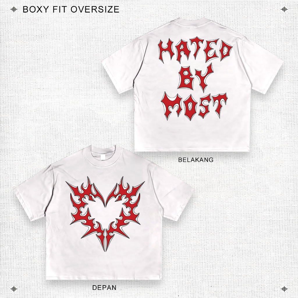 HRX | Kaos T-Shirt Heavyweight 16s ‘RED HEART’ / Oversize kalcerfashion99