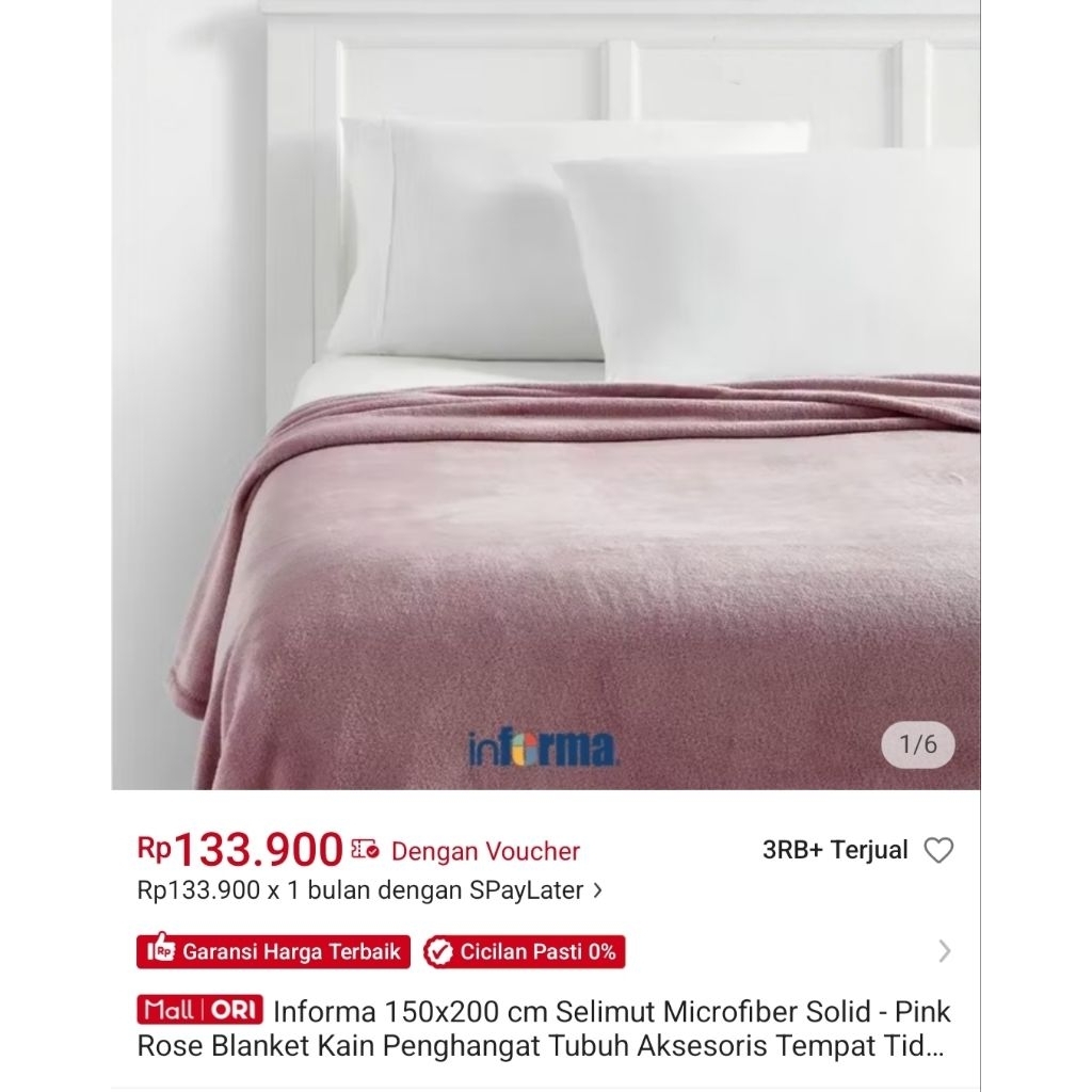 Selimut / Blanket Informa Preloved Size Dewasa