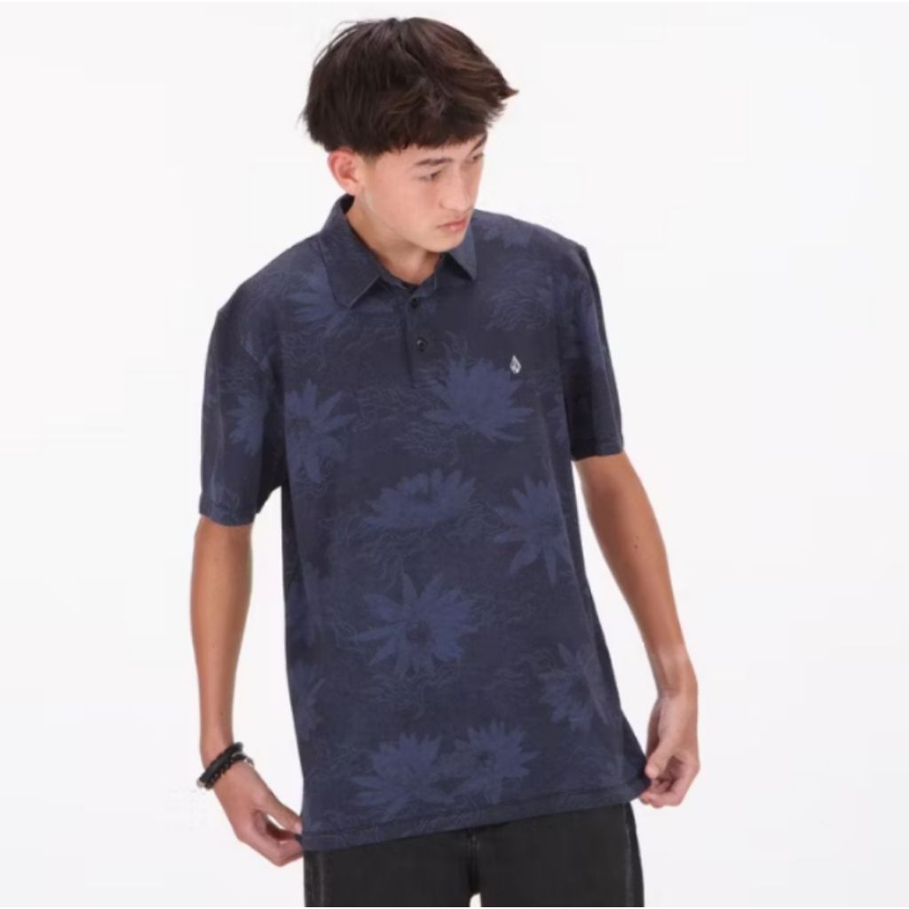 VOLCOM Original Polo Motif lengan Pendek Pria