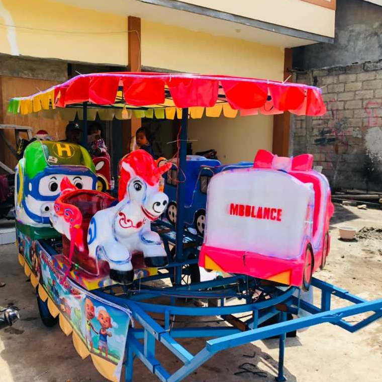 Odong-odong Tayo Robocar isi 6 Gerbong Penggerak Motor DC 150 Watt