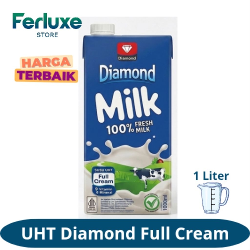Grosir Susu UHT Diamond Milk Full Cream - Susu Diamond Fresh Milk 1 Liter
