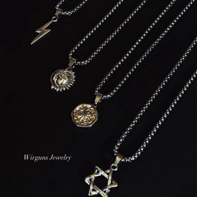 kalung liontin pria wanita Kalung Smile Necklace Cross Galaxy Star Bintang Pendant Korea Style Perak
