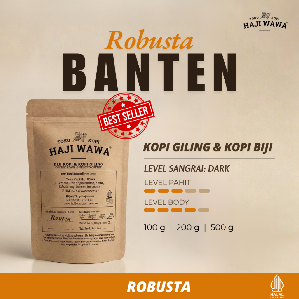 ROBUSTA BANTEN - Toko Kopi Haji Wawa - Kopi Bubuk, Biji Kopi, Coffee Beans, Robusta
