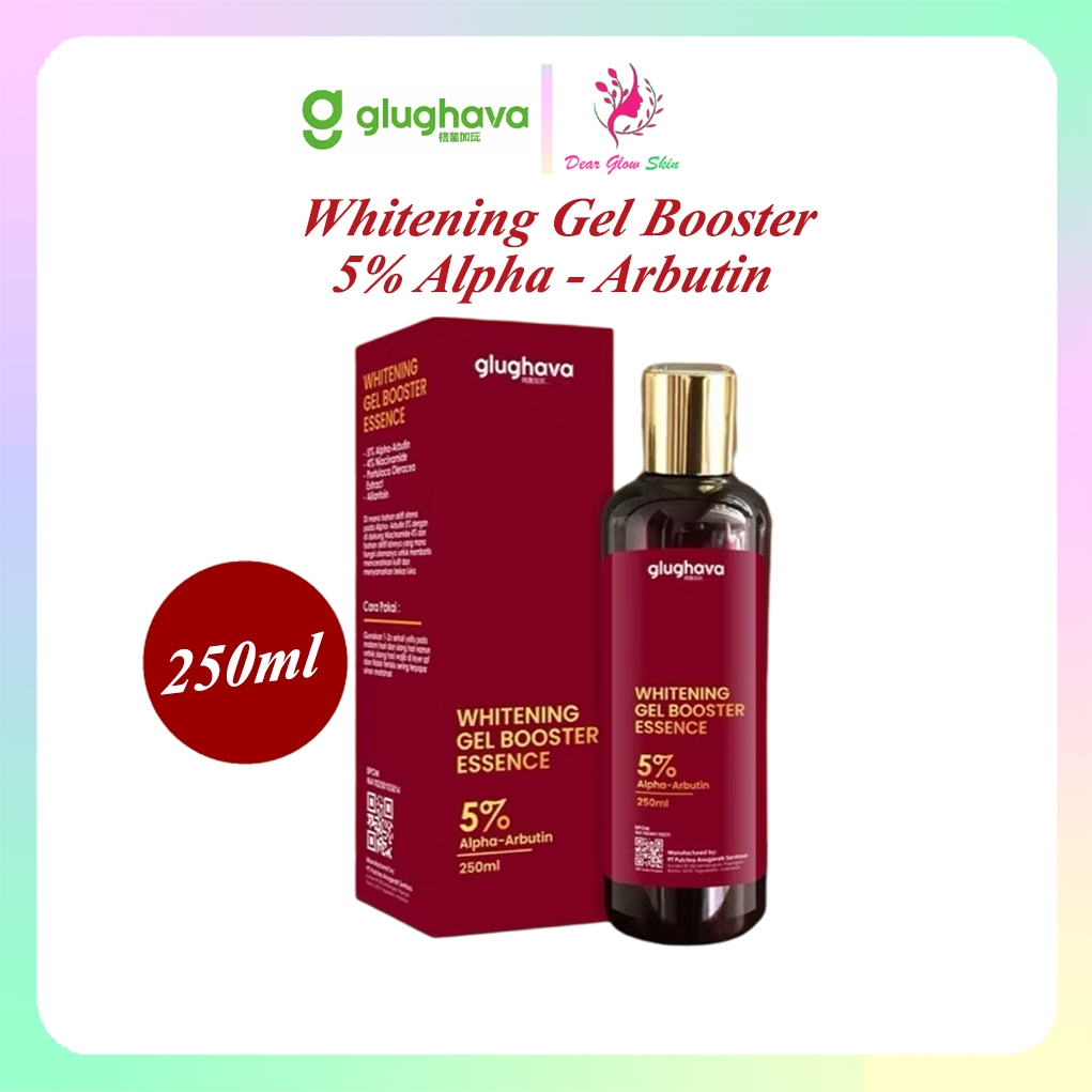 GLUGHAVA Alpha Arbutin 5% Whitening Gel Booster Essence Pemutih Kulit Badak Meratakan Warna Kulit