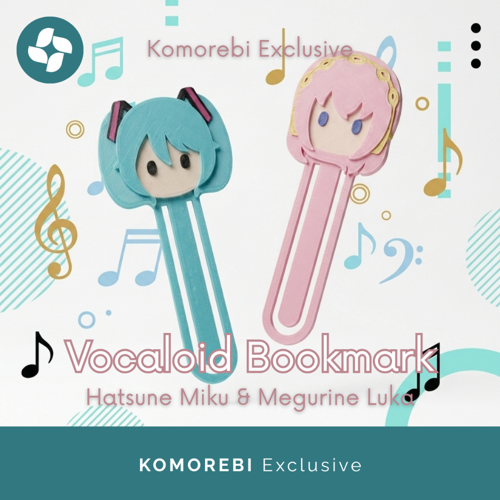 Vocaloid Anime Bookmark Chibi 3D Print Hatsune Miku Megurine Luka Pembatas Buku Stationery#KO483