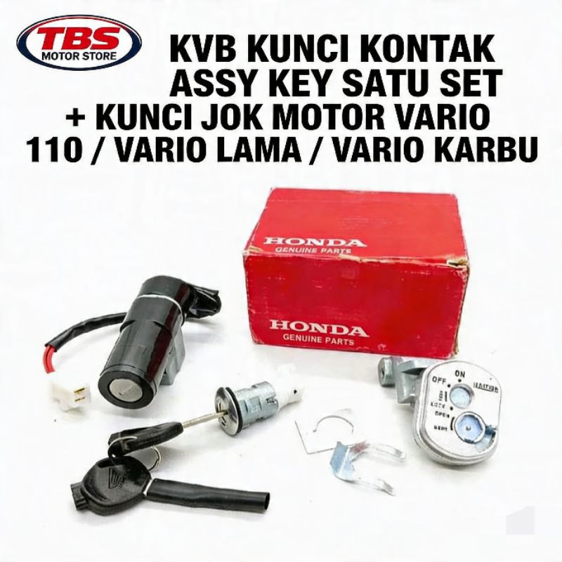 KVB KUNCI KONTAK ASSY KEY SATU SET + KUNCI JOK MOTOR VARIO 110 / VARIO LAMA / VARIO KARBU