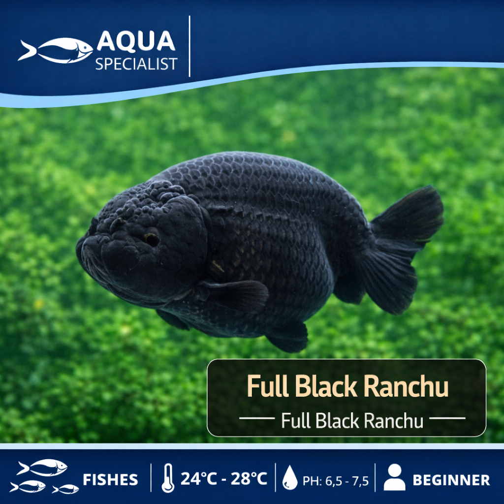 Ikan Mas Koki Ranchu Black Solid Jumbo / Rancu Black Solid Jumbo - 5-6 cm