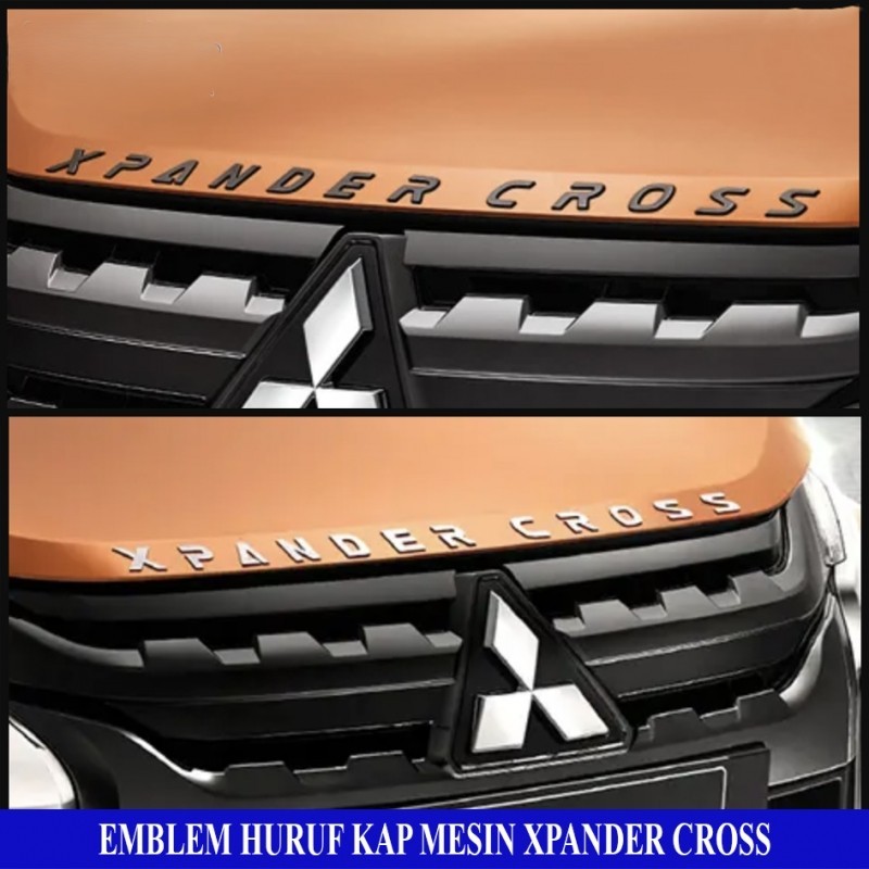 Emblem Kap Mesin Xpander Cross Logo Tulisan Kap Mesin Xpander Cross