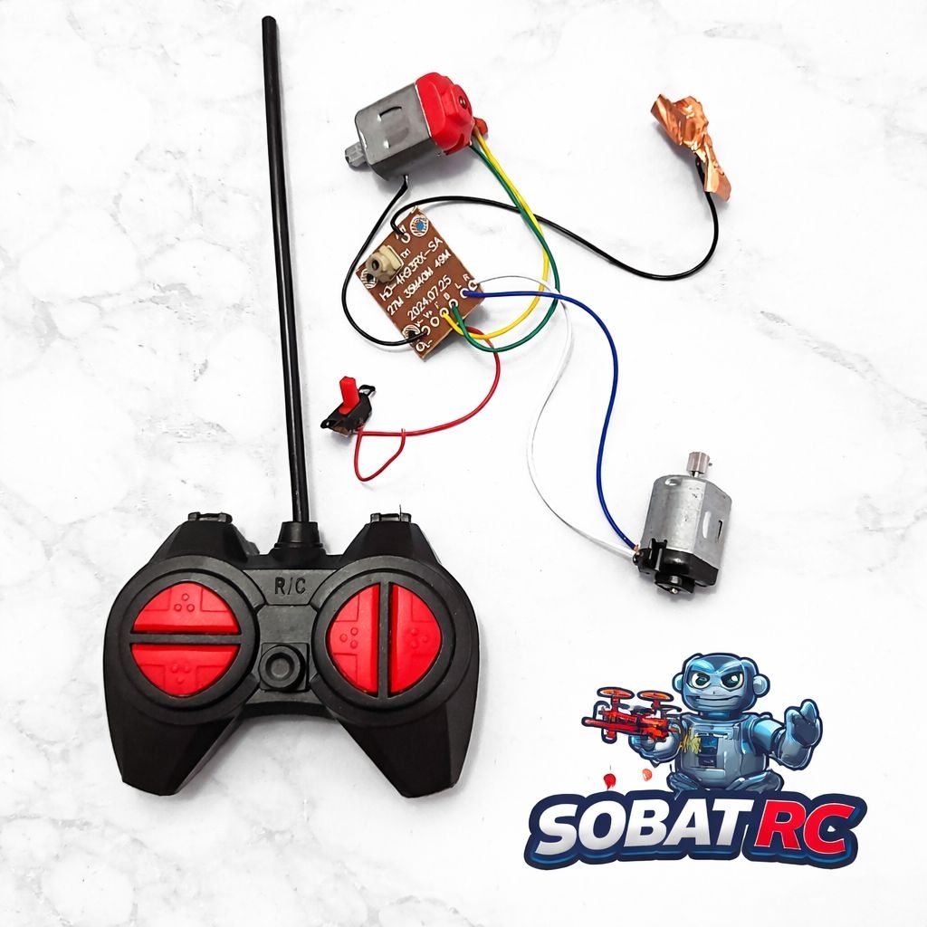 Paket Remot RC 27MHz Lengkap Siap Pasang – Modul Receiver + Motor + Saklar