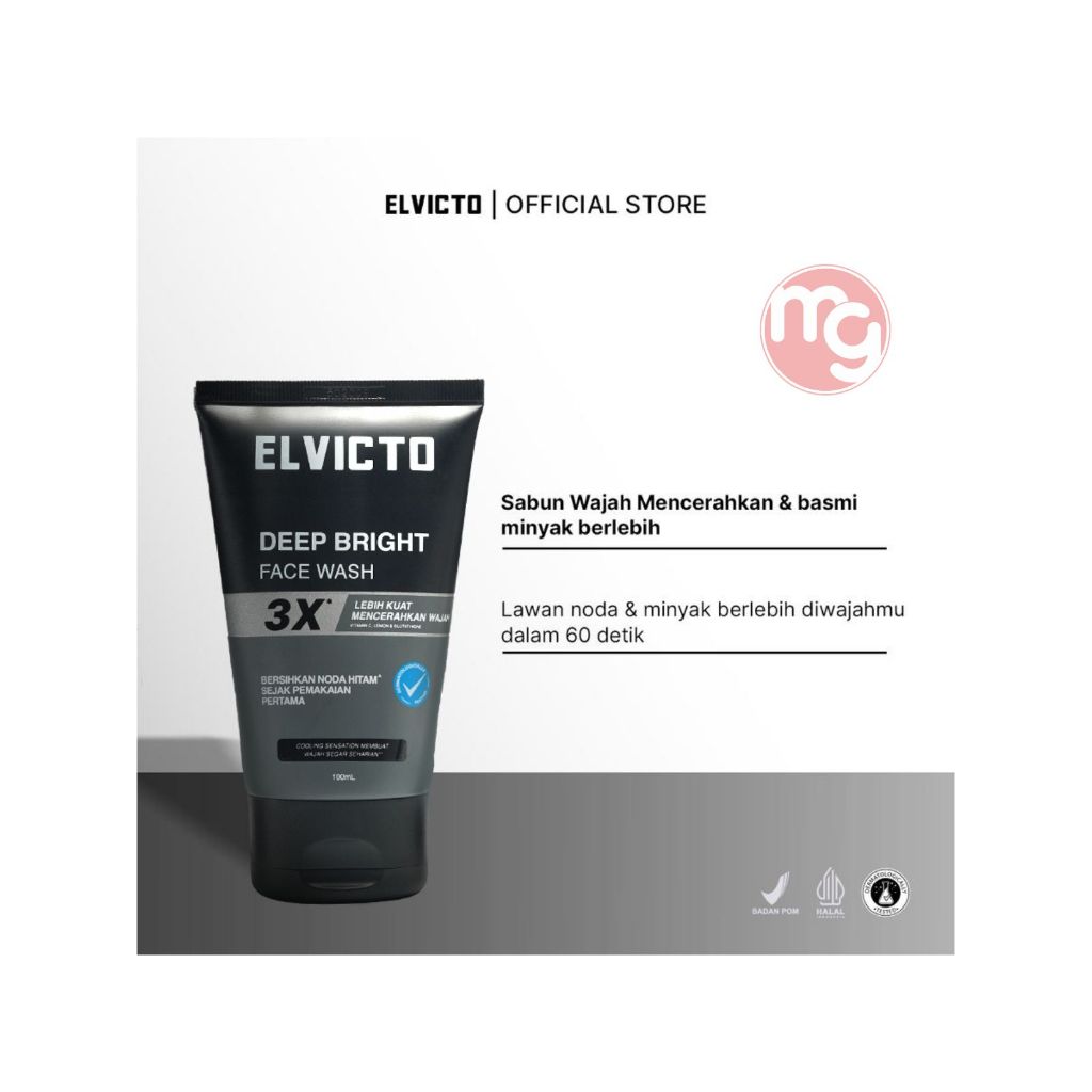 Elvicto Sabun Pembersih Wajah Deep Bright 100ml - Mencerahkan, Menyamarkan Noda, Melembabkan