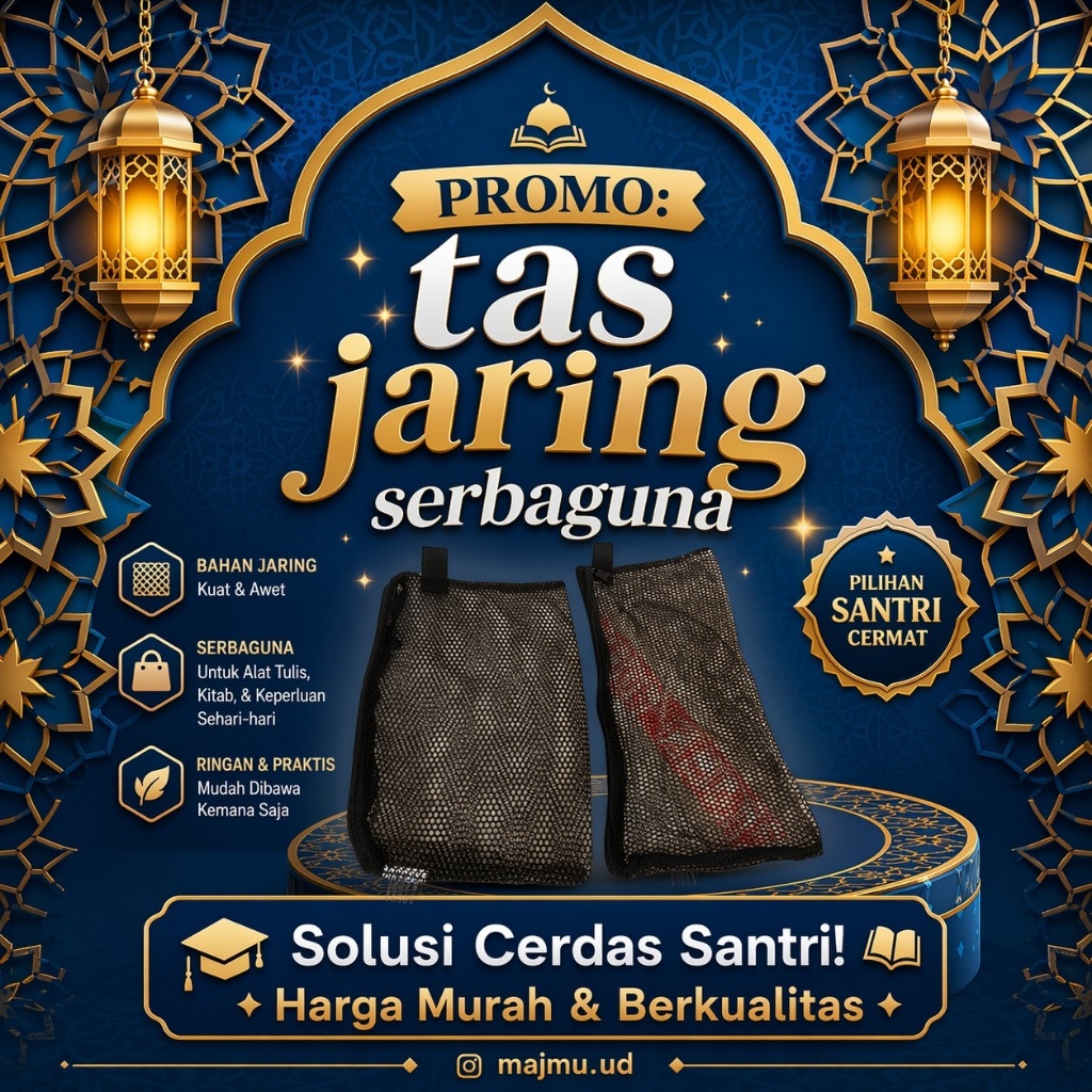 Tas jaring sabun santri- tas sandal- tas kosmetik- tas alat tulis santri
