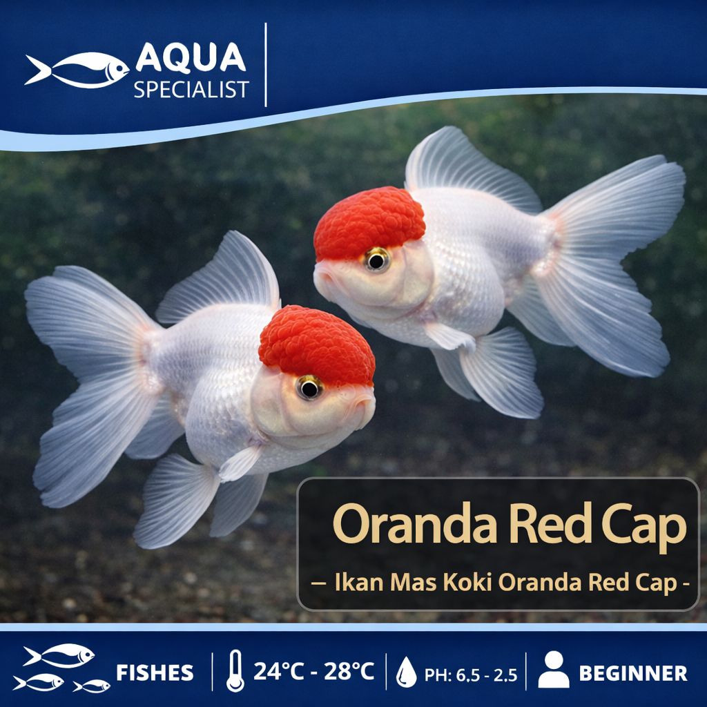 IKAN KOKI ORANDA RED CAP JAMBUL SUPER - Oranda Red Cap Goldfish / Mas Koki Oranda Red CUp / Ikan hia