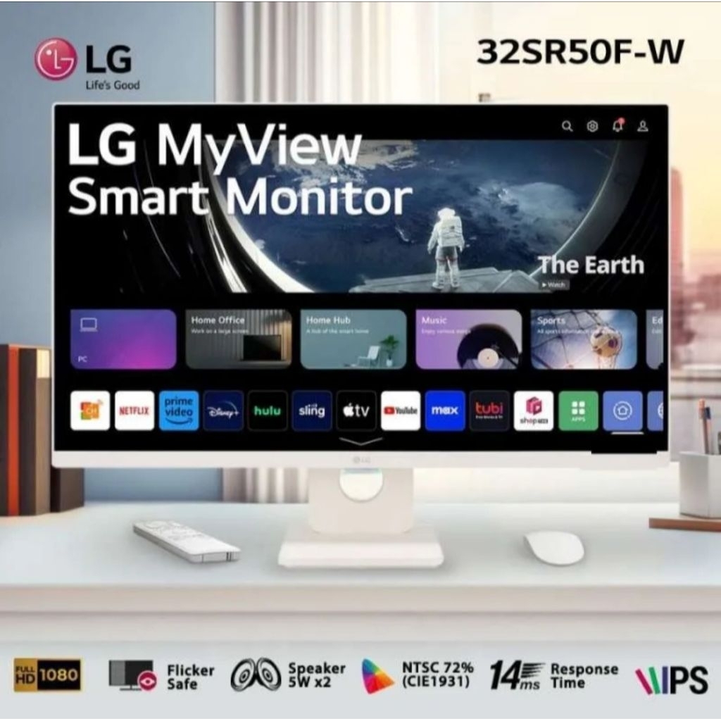 LG 32SR50F Smart Monitor - 31.5 Inci FHD IPS dengan webOS