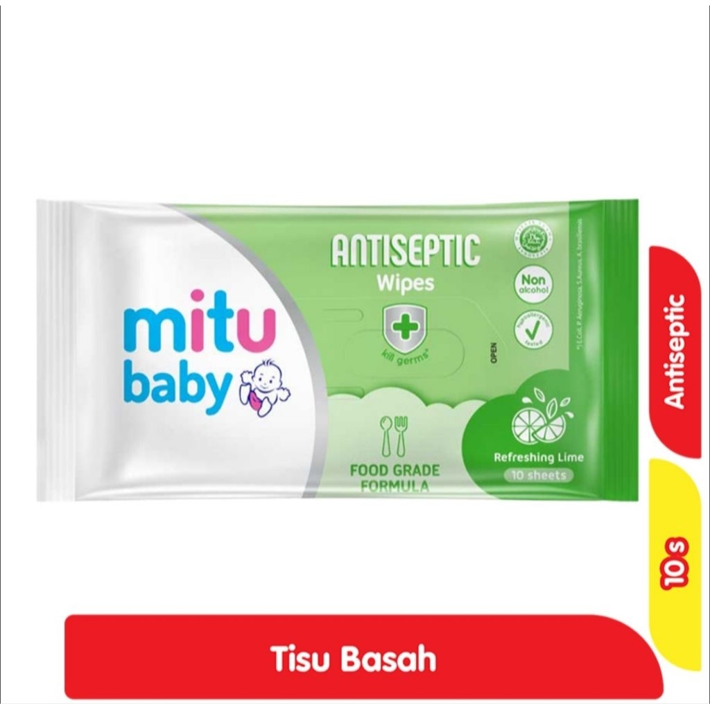 Tisu Basah Mitu Baby Antiseptik Wipes 10'sheet