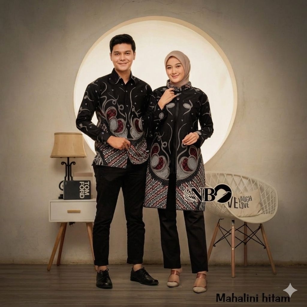 Baju Batik Seragam Couple Katun Motif Mahalini