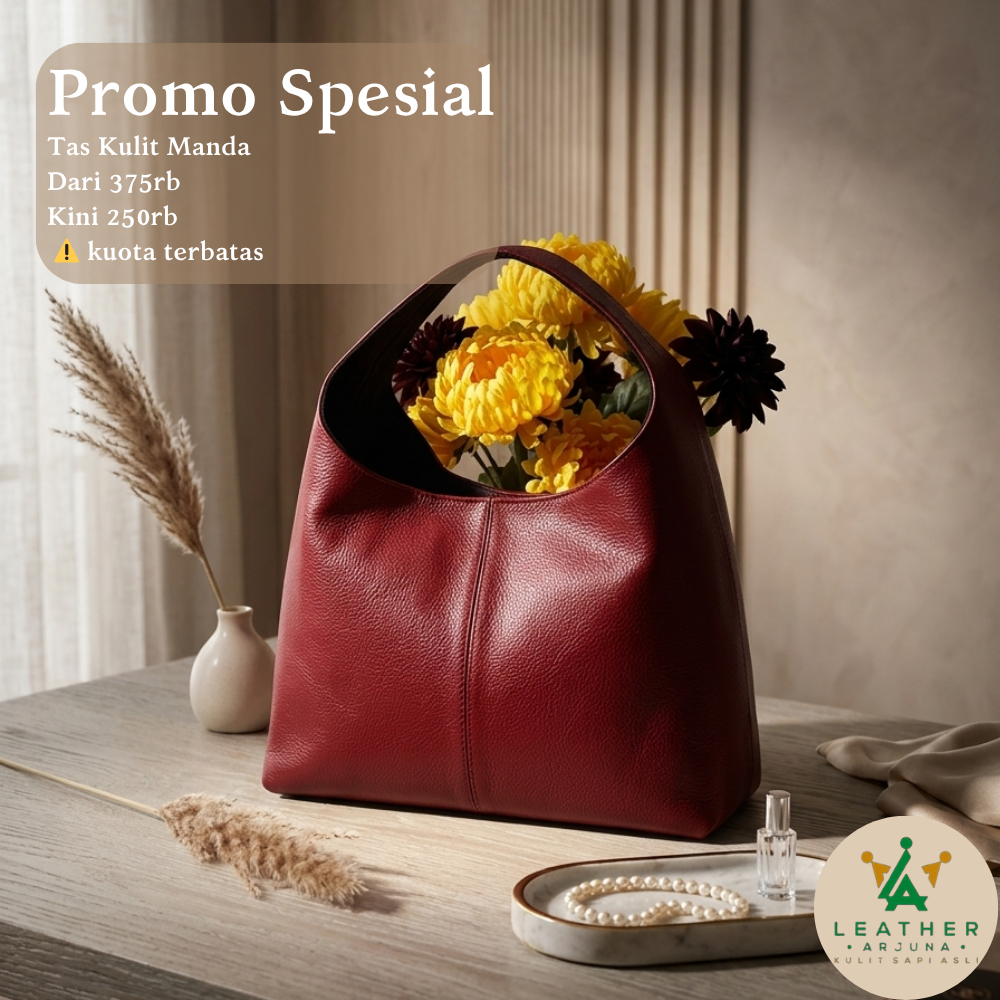 Leather Arjuna Tas Bag Slempang Selempang Tote Bag Totebag Kerja Kondangan Pesta Papirut Kulit Wanit