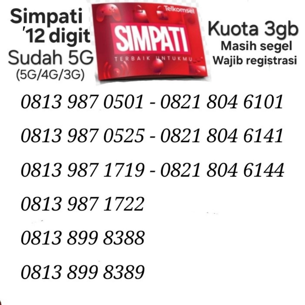 Nomor Cantik Simpati 11 Digit Telkomsel Kartu AS Loop Perdana Murah Termurah Paket 3gb Kuota 3 Gb