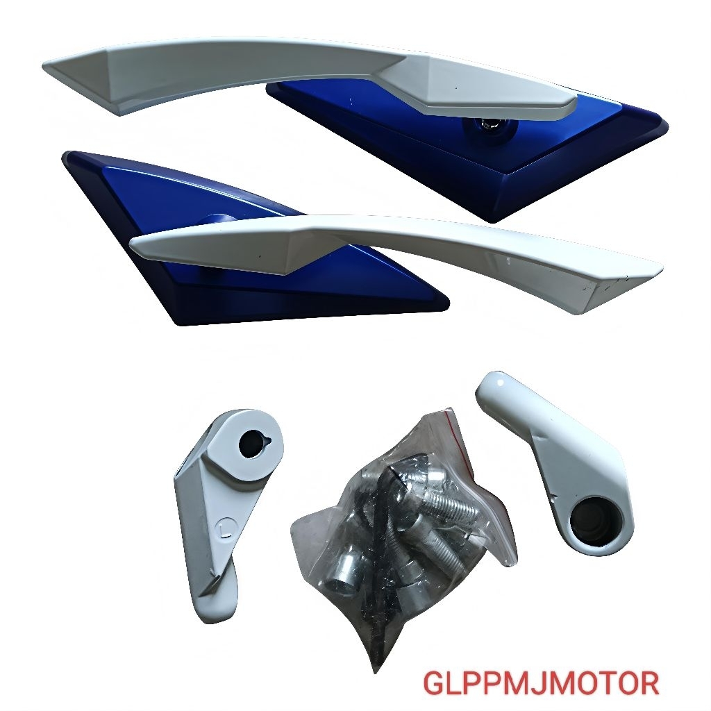 Spion Lipat Kaca Spion Alevo Variasi Koso BIRU SILVER Universal Untuk Semua Motor Beat Vario Mio Sup